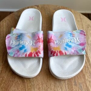 Hurley NAIA Tye Dye Girls Sports Slides sz: 2